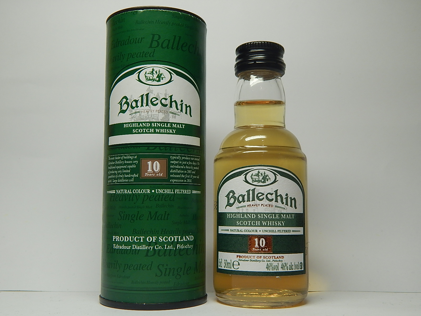 BALLECHIN HSMSW 10yo 5cl 50mle 46%vol 46%alc./vol.