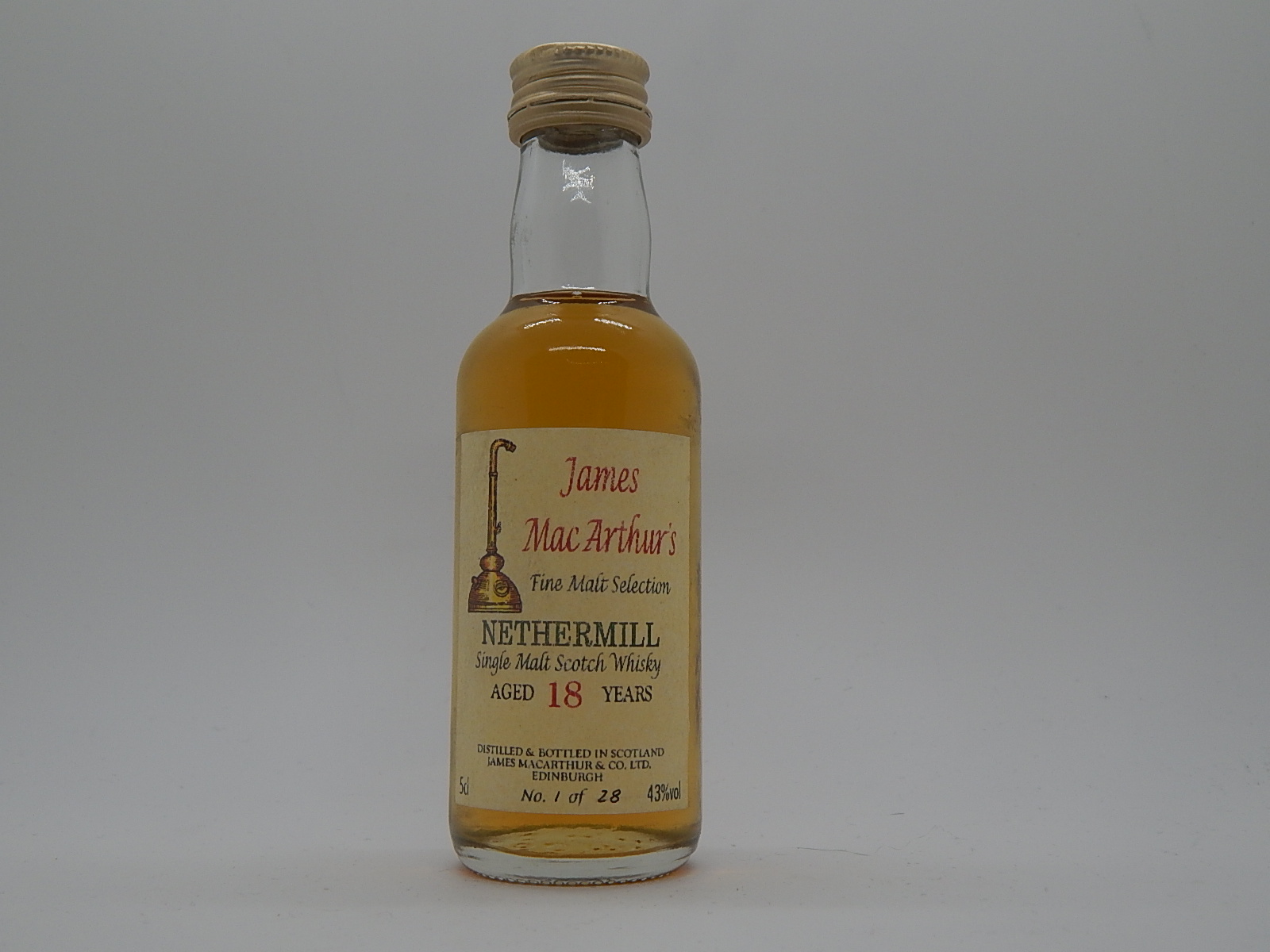 NETHERMILL SMSW 18yo "James MacArthur´s" 5cl 423%vol 1/28