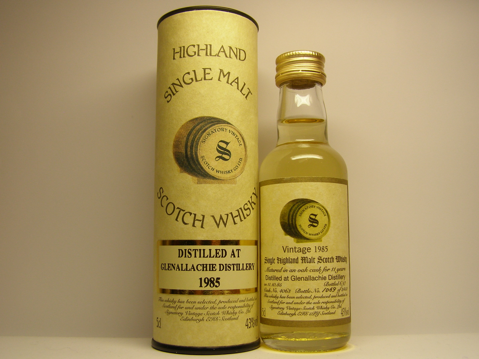 SHMSW 11yo 1985-1997 "Signatory" 5cl 43%vol