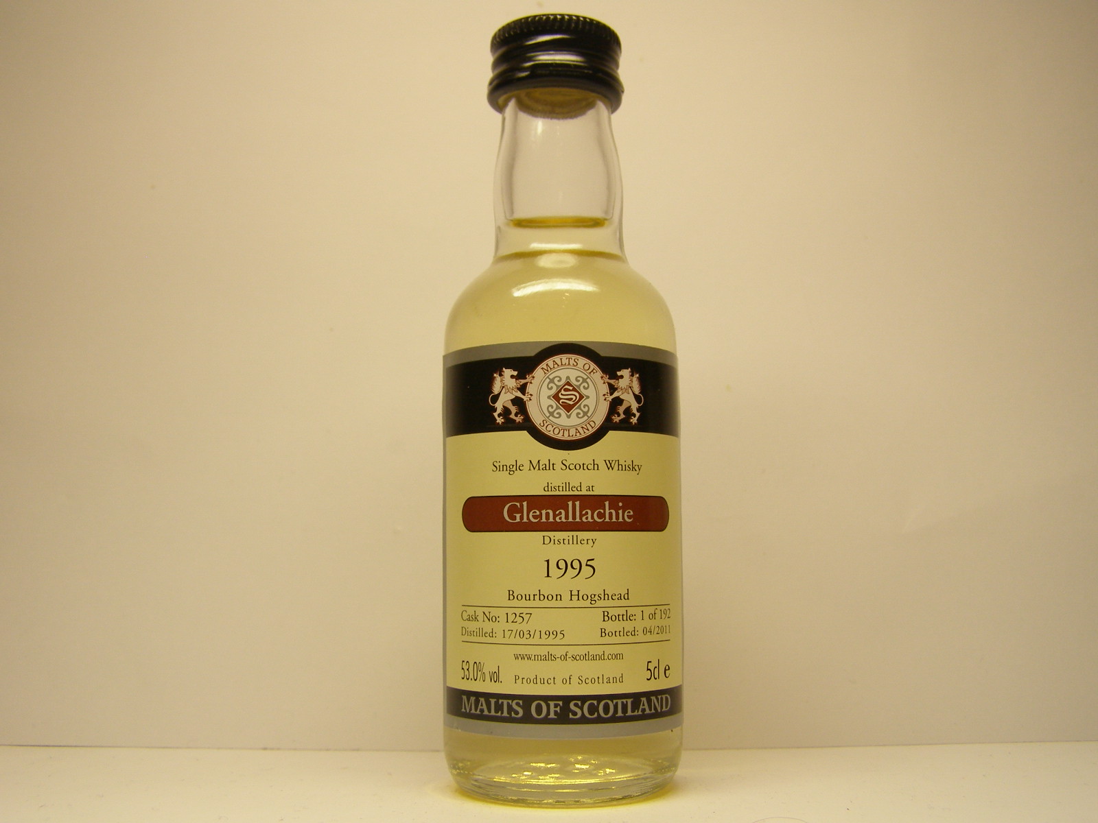 SMSW 16yo 1995-2011 "Malts of Scotland" 5cle 53,0%vol.