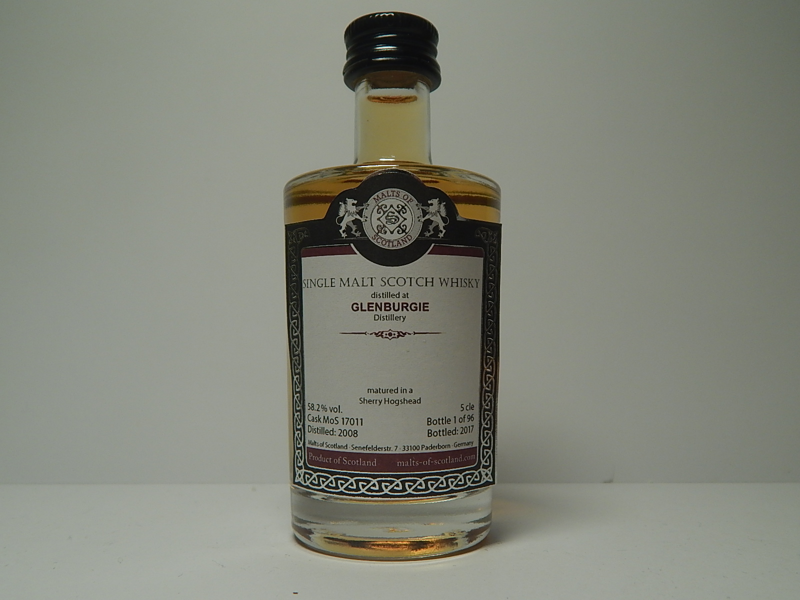 SMSW Sherry Hogshead 9yo 2008-2017 "Malts of Scotland" 5cle 58,2%vol. 