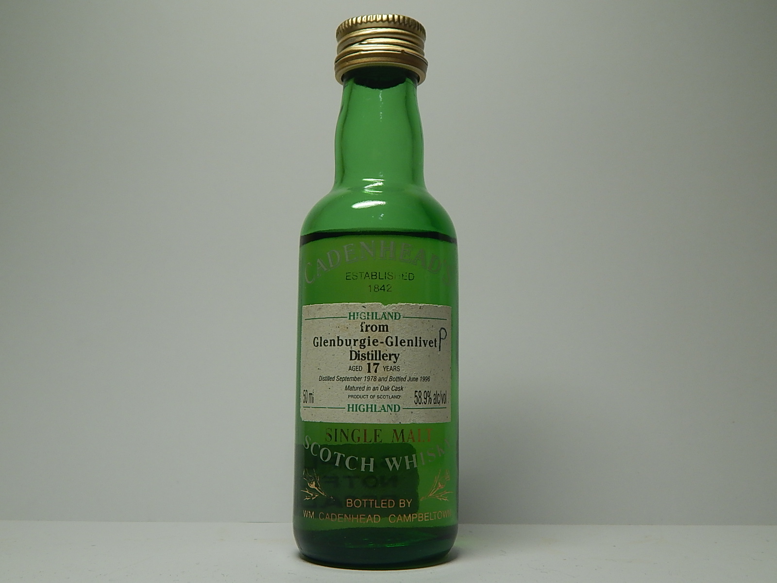 Glenlivet HSMSW 17yo 1978-1996 "Cadenhead´s" 50ml 58,9%alc/vol