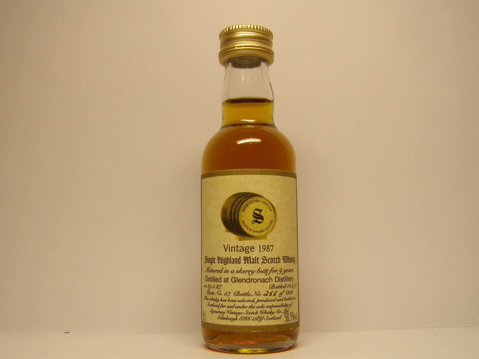 SHMSW 9yo 1987-1997 "Signatory" 5cl 58,5%vol