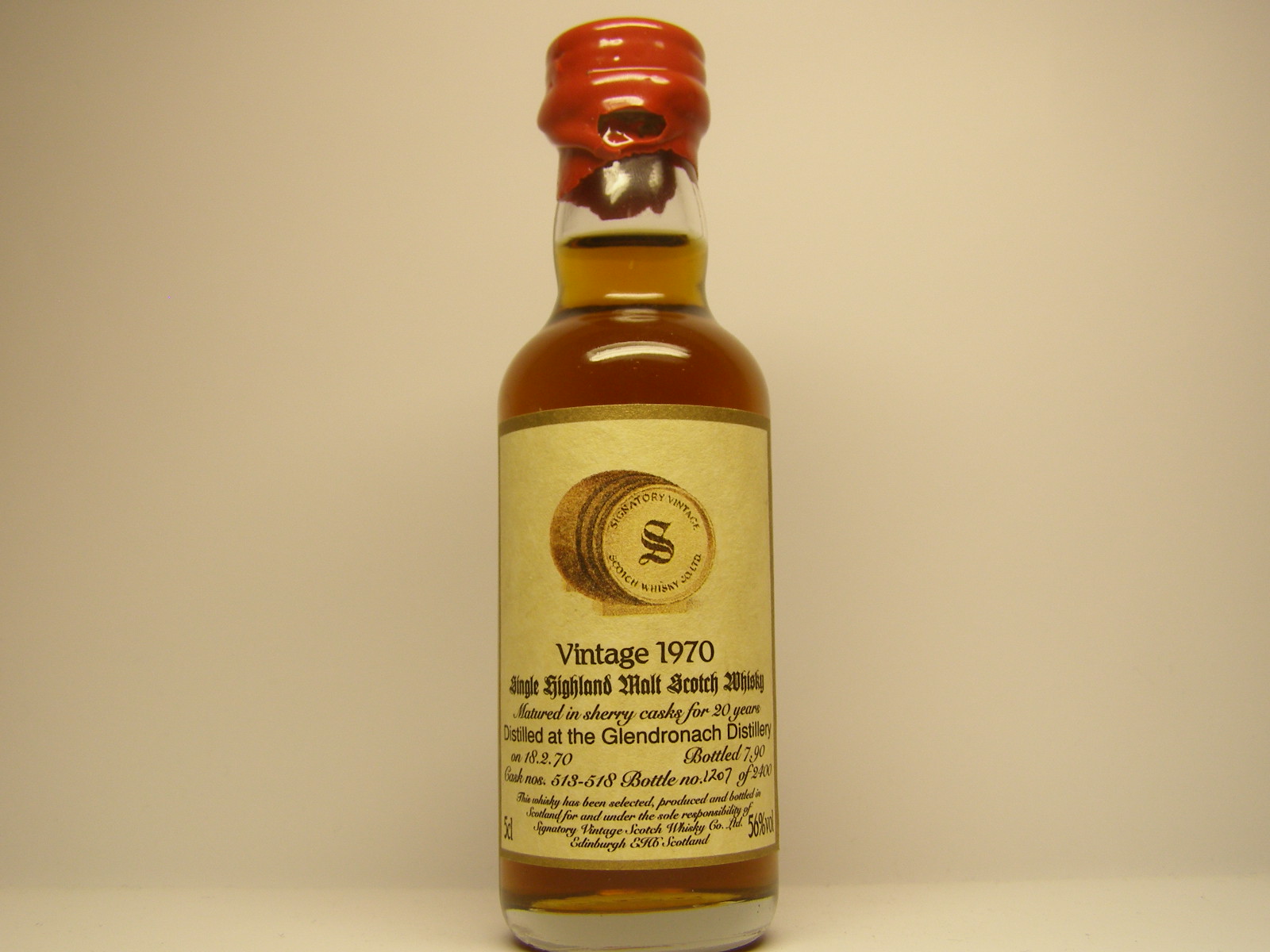 SHMSW 20yo 1970-1990 "Signatory" 5cl 56%vol