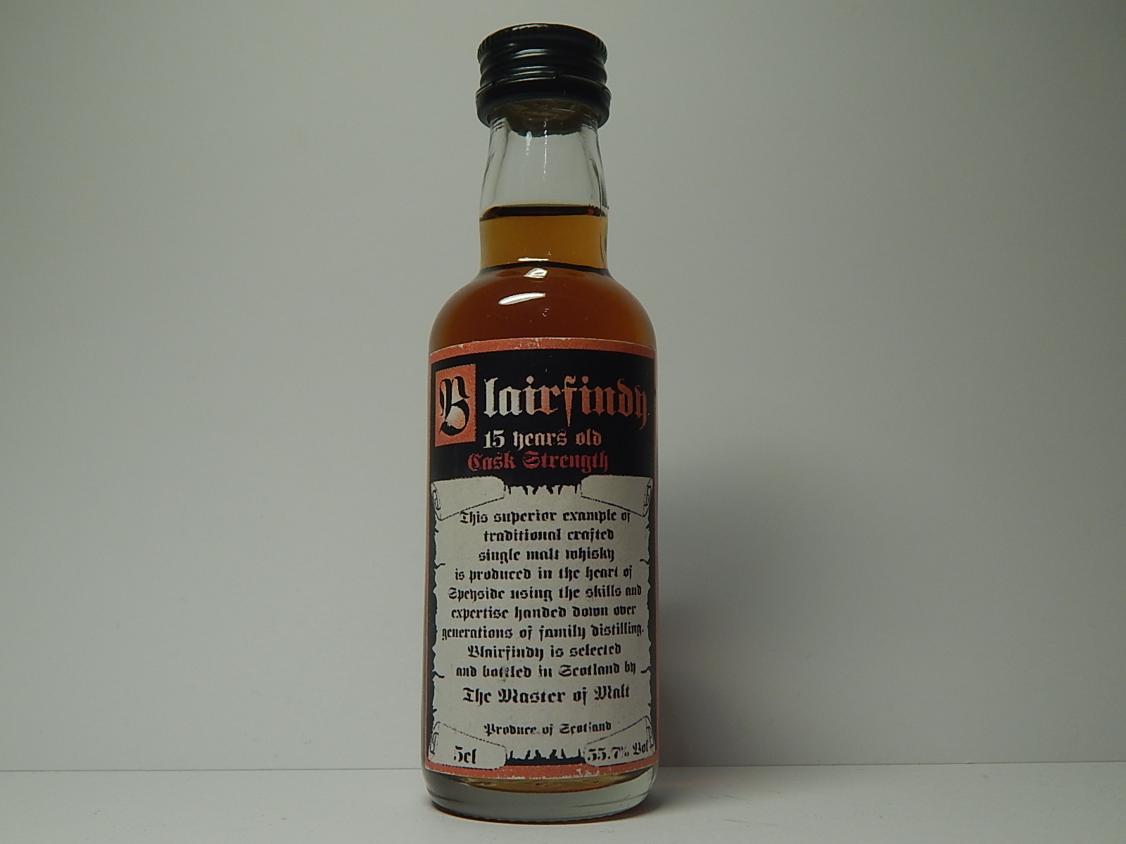 BLAIRFINDY Cask Strenght SMW 15yo "Master of Malt" 5cl 55,7%Vol