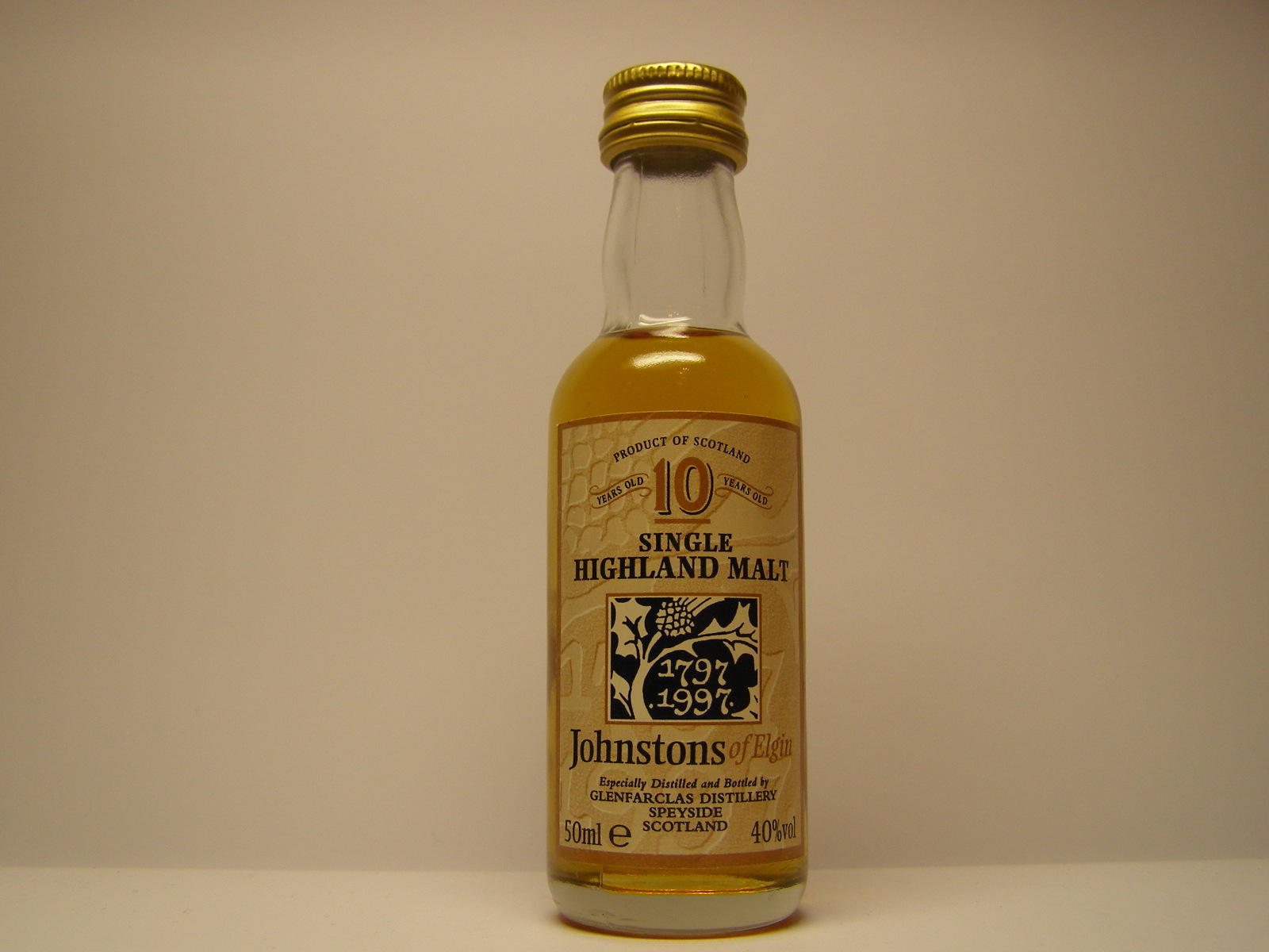 Johnstons of Elgin SHM 10yo 50mle 40%vol