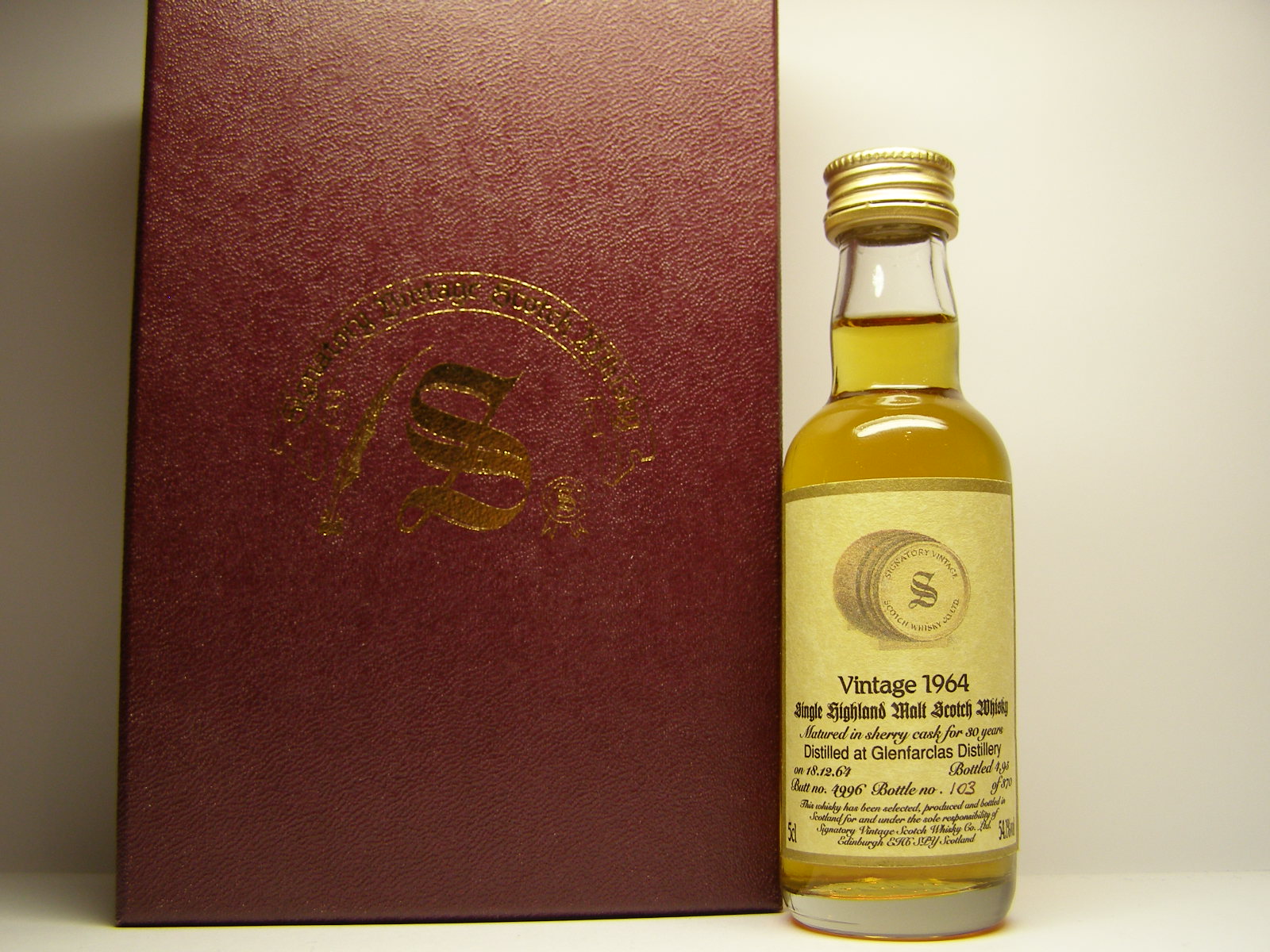 SHMSW 30yo 1964-1995 "Signatory" 5cl 54,1%vol