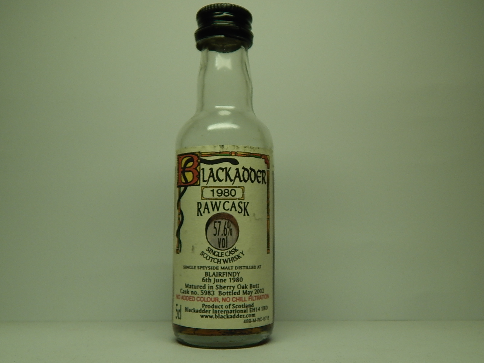 BLAIRFINDY SCSW SSM 21yo 1980-2002 "Blackadder" 5cl 57,6%vol