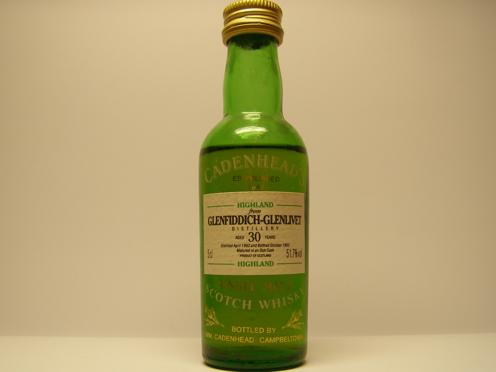 SMSW 30yo 1963-1993 "Cadenhead´s" 5cl 51,7%vol