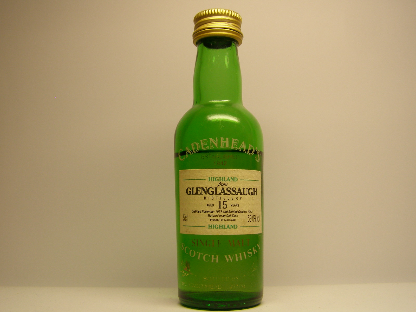 HSMSW 15yo 1977-1993 "Cadenhead´s" 5cl 59%vol