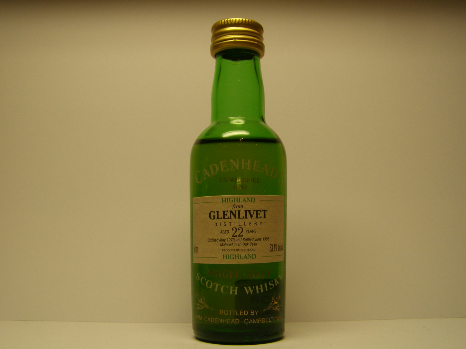 SMSW 22yo 1973-1995 "Cadenhead´s" 50ml 53,1%alc/vol