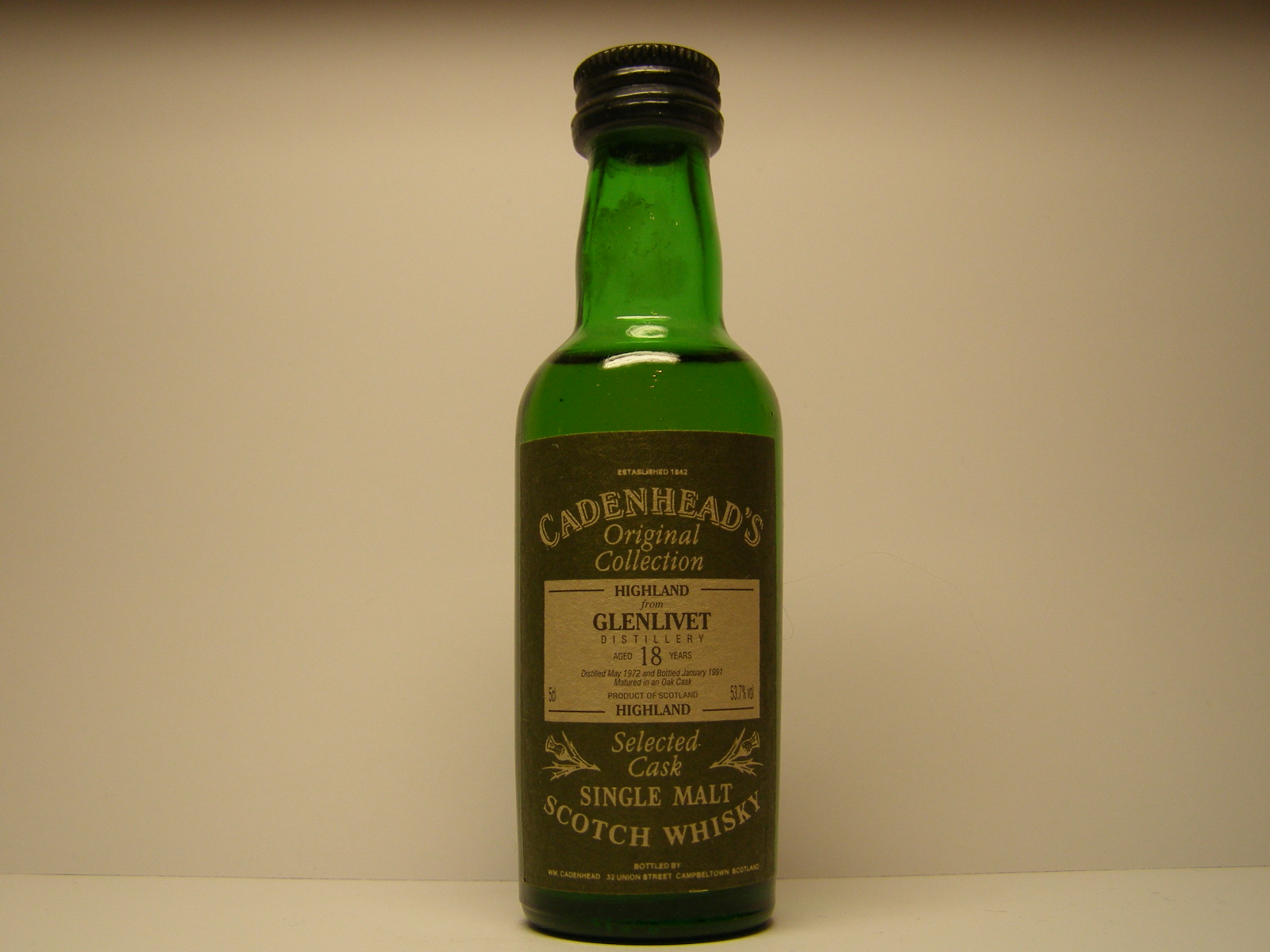 SMSW 18yo 1972-1991 "Cadenhead´s" 5cl 53,7%vol