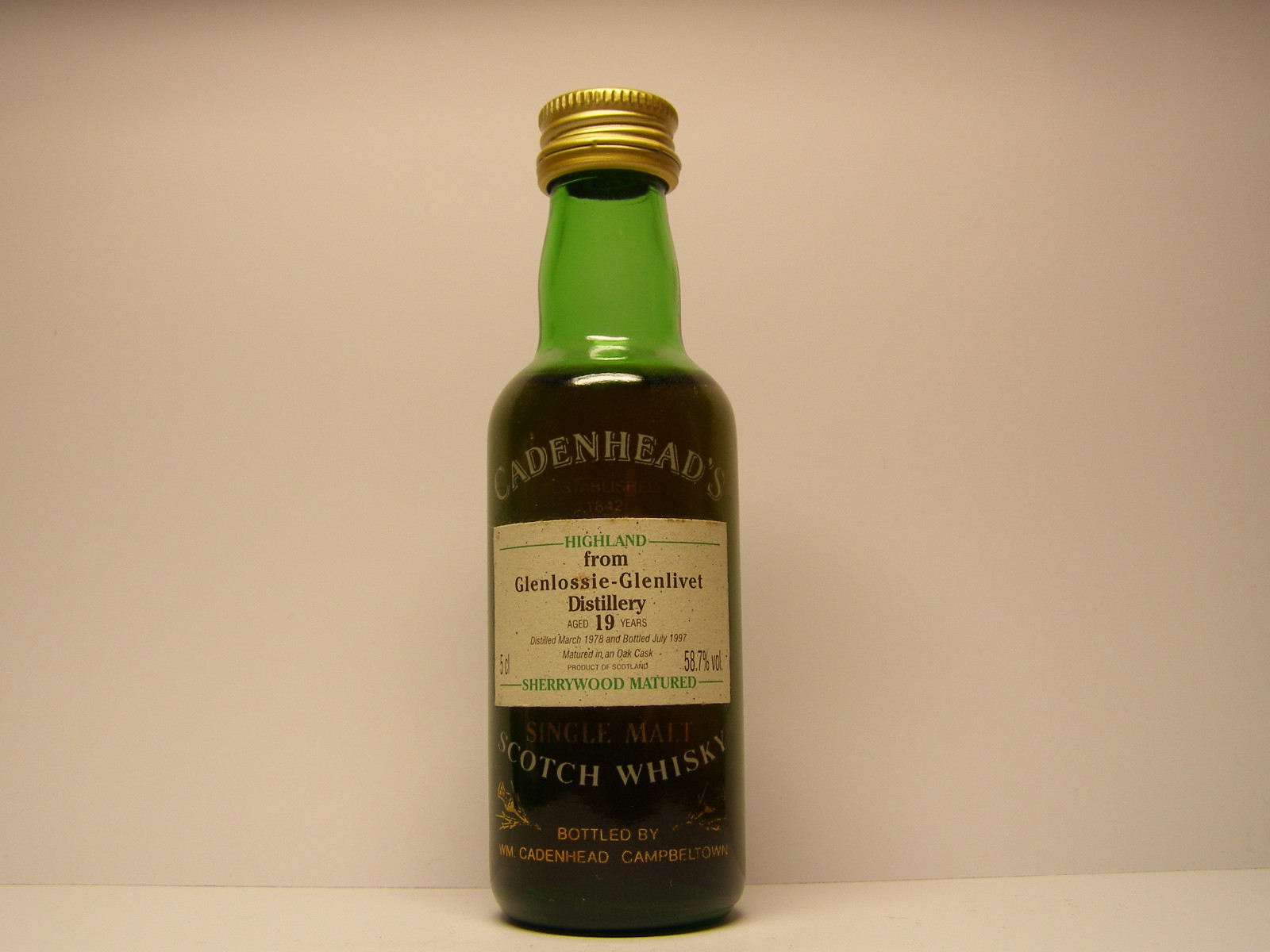 SMSW 19yo 1978-1997 "Cadenhead´s" 5cl 58,7%vol.