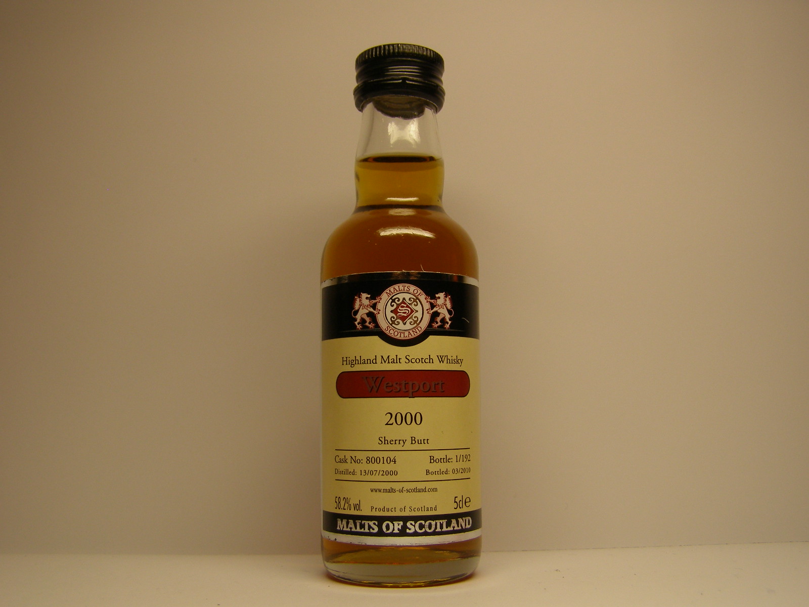 WESTPORT HMSW 2000-2010 "Malts of Scotland" 5cle 58,2%vol.