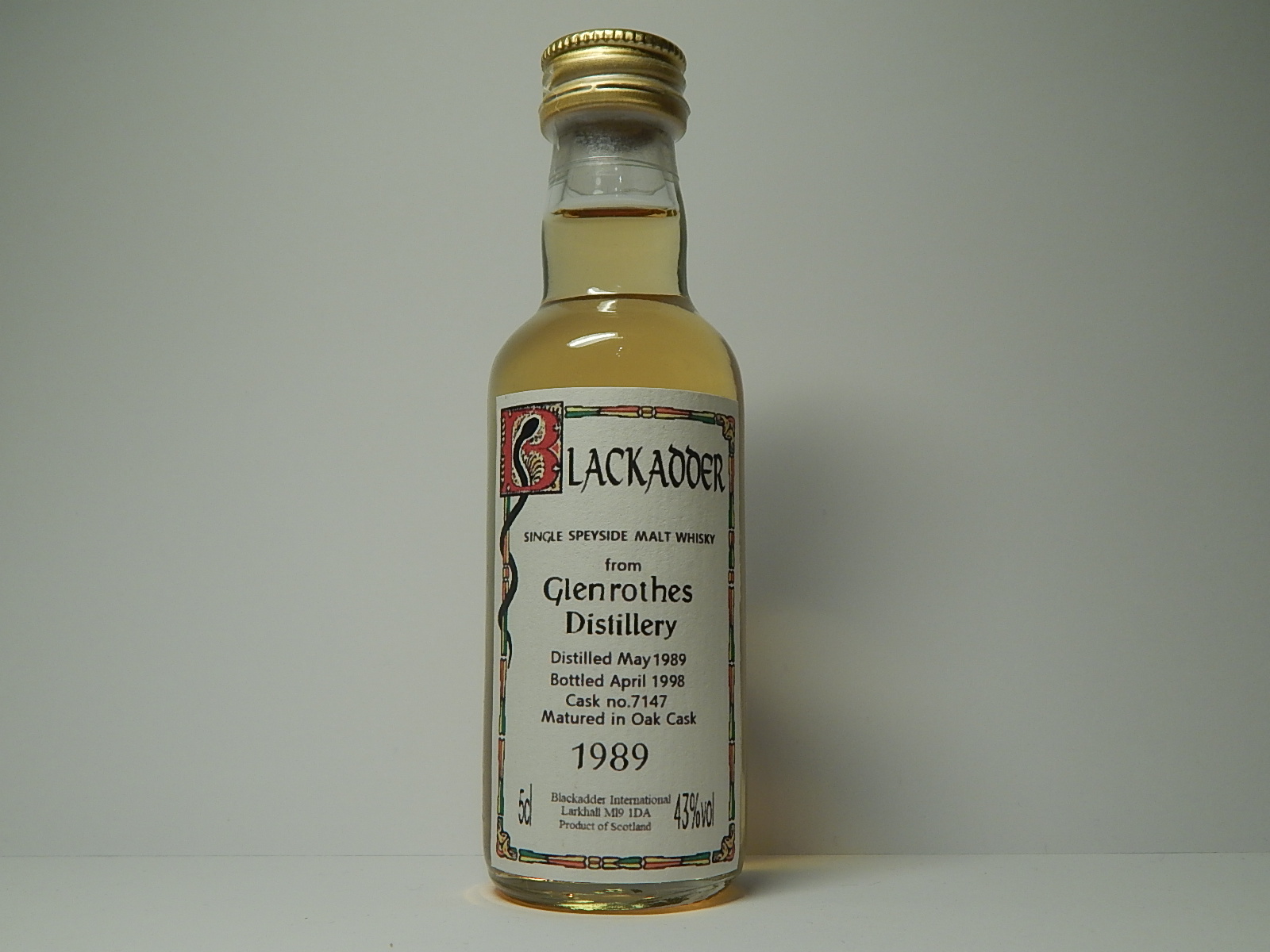 Oak Cask SSMW 9yo 1989-1998 "Blackadder" 5cl 43%vol 