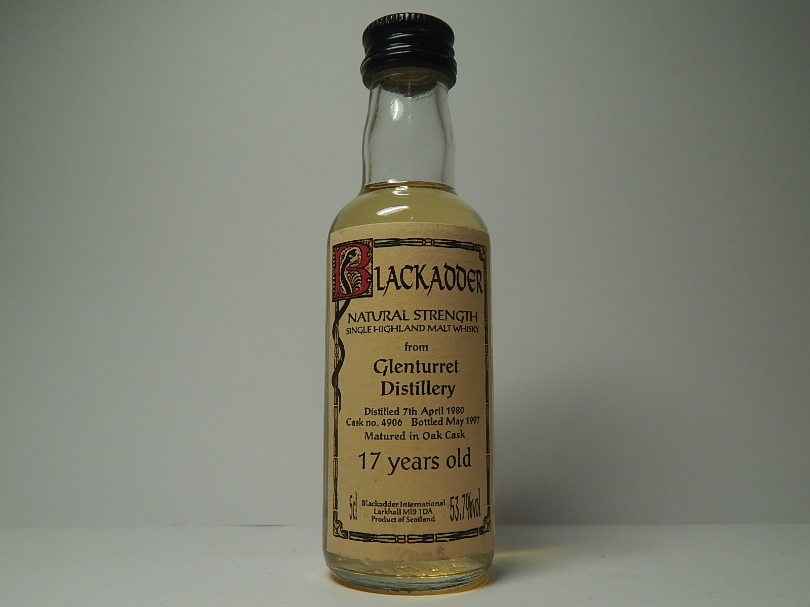 Natural Strenght SHMW 17yo 1980-1997 " Blackadder" 5cl 53,7%vol.