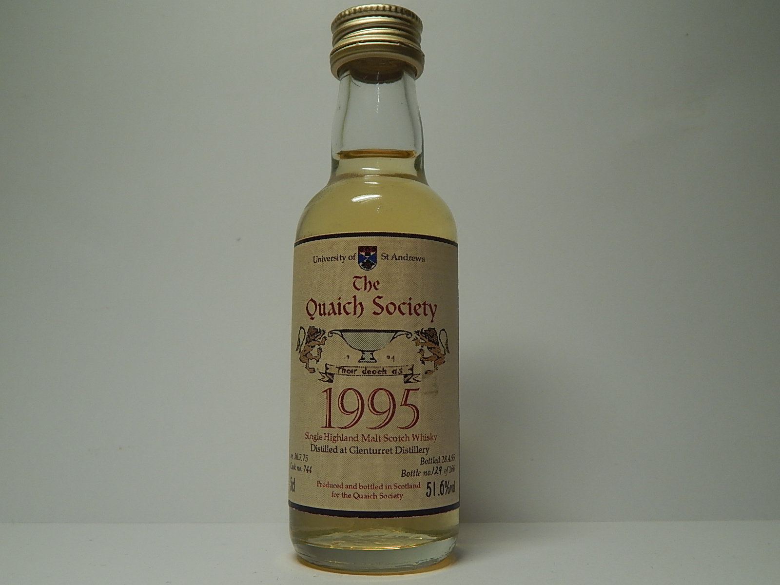 The Quaich Society 1995 SHMSW 19yo 1975-1995 5cl 51,6%vol no.129/166