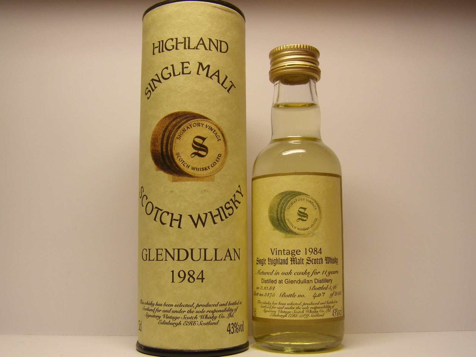 SHMSW 11yo 1984-1996 "Signatory" 5cl 43%vol