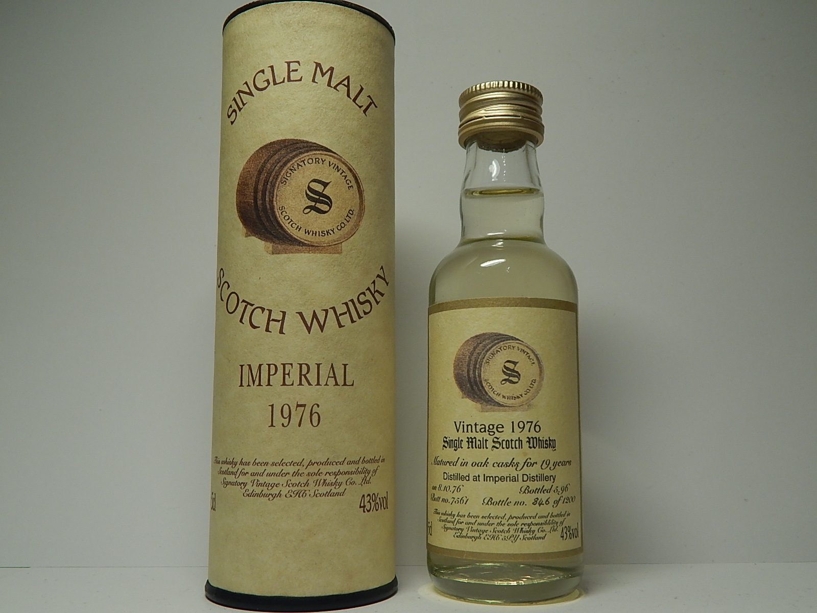 SMSW 19yo 1976-1996 "Signatory" 5cl 43%vol