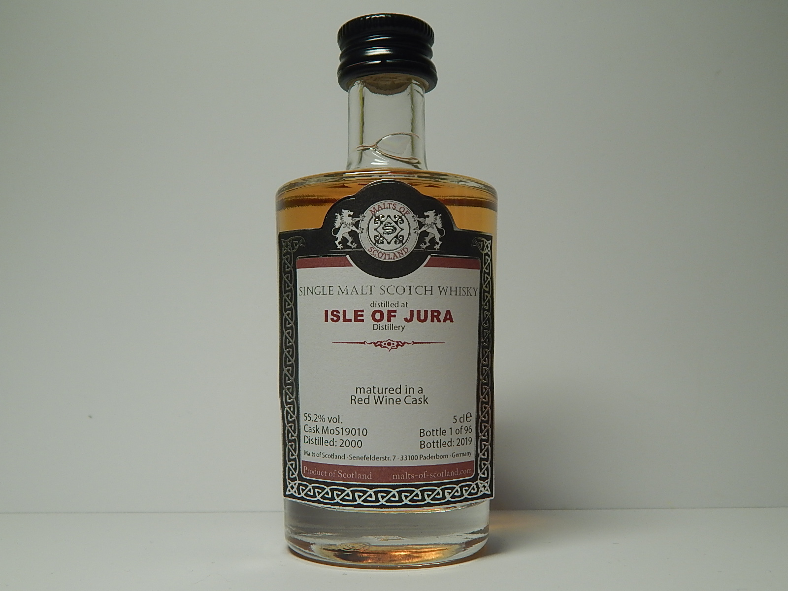 Red Wine Cask SMSW 19yo 2000-2019 "Malts of Scotland" 5cle 55,2%vol.