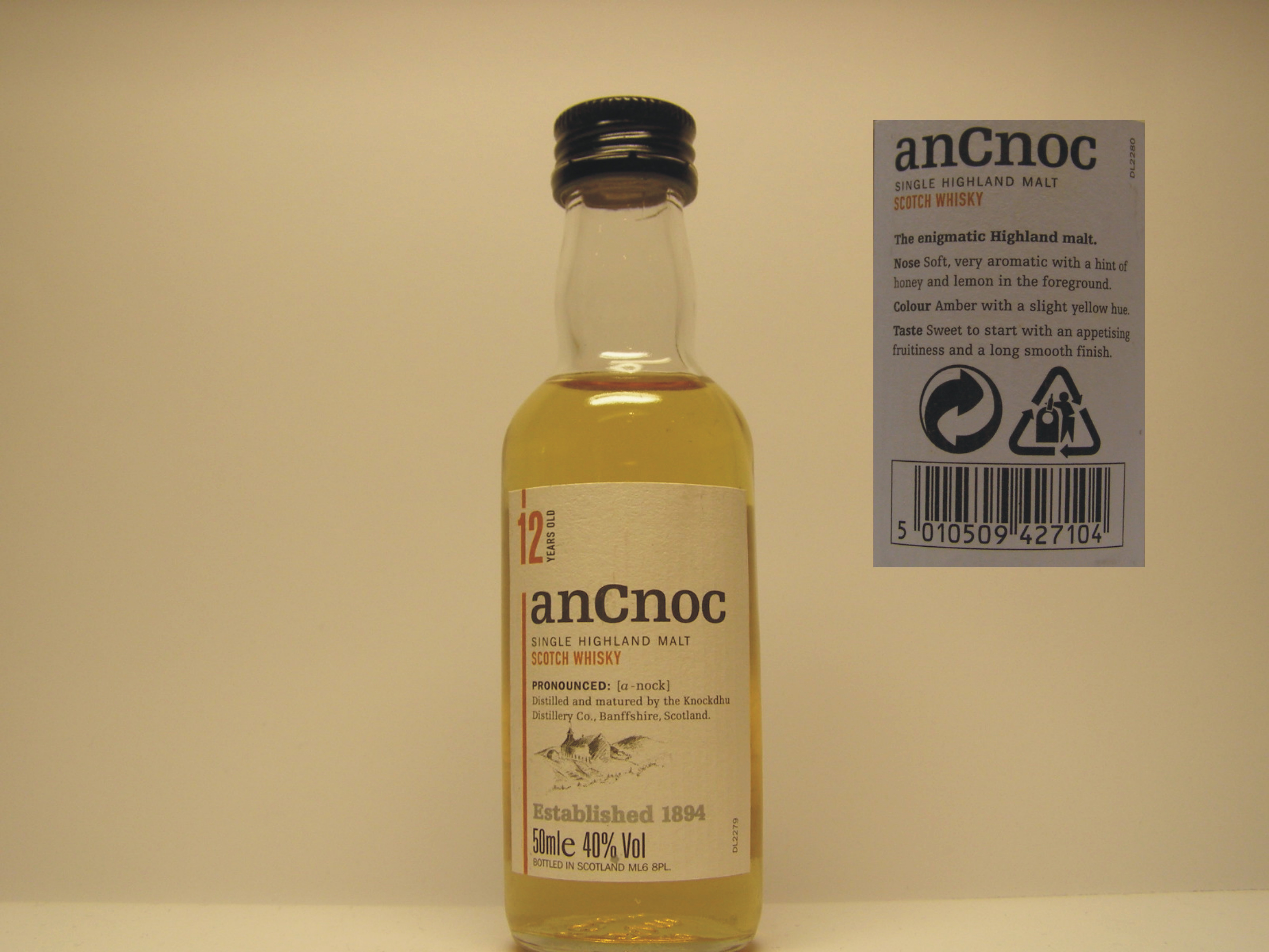 An Cnoc SHMSW 12yo 50mle 40%Vol