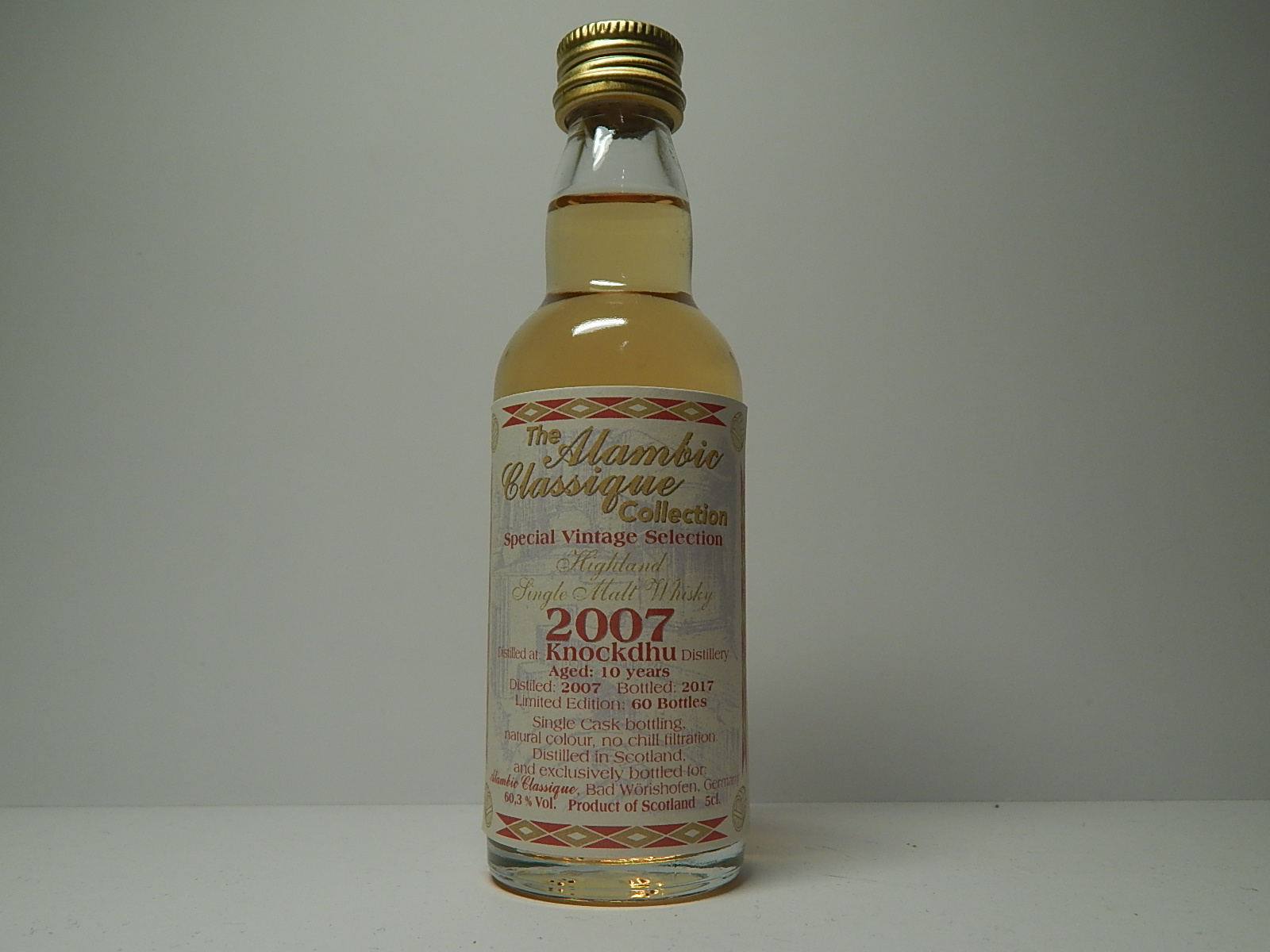 HSMSW 10yo 2007-2017 "Alambic Classique" 5cl. 60,3%Vol.