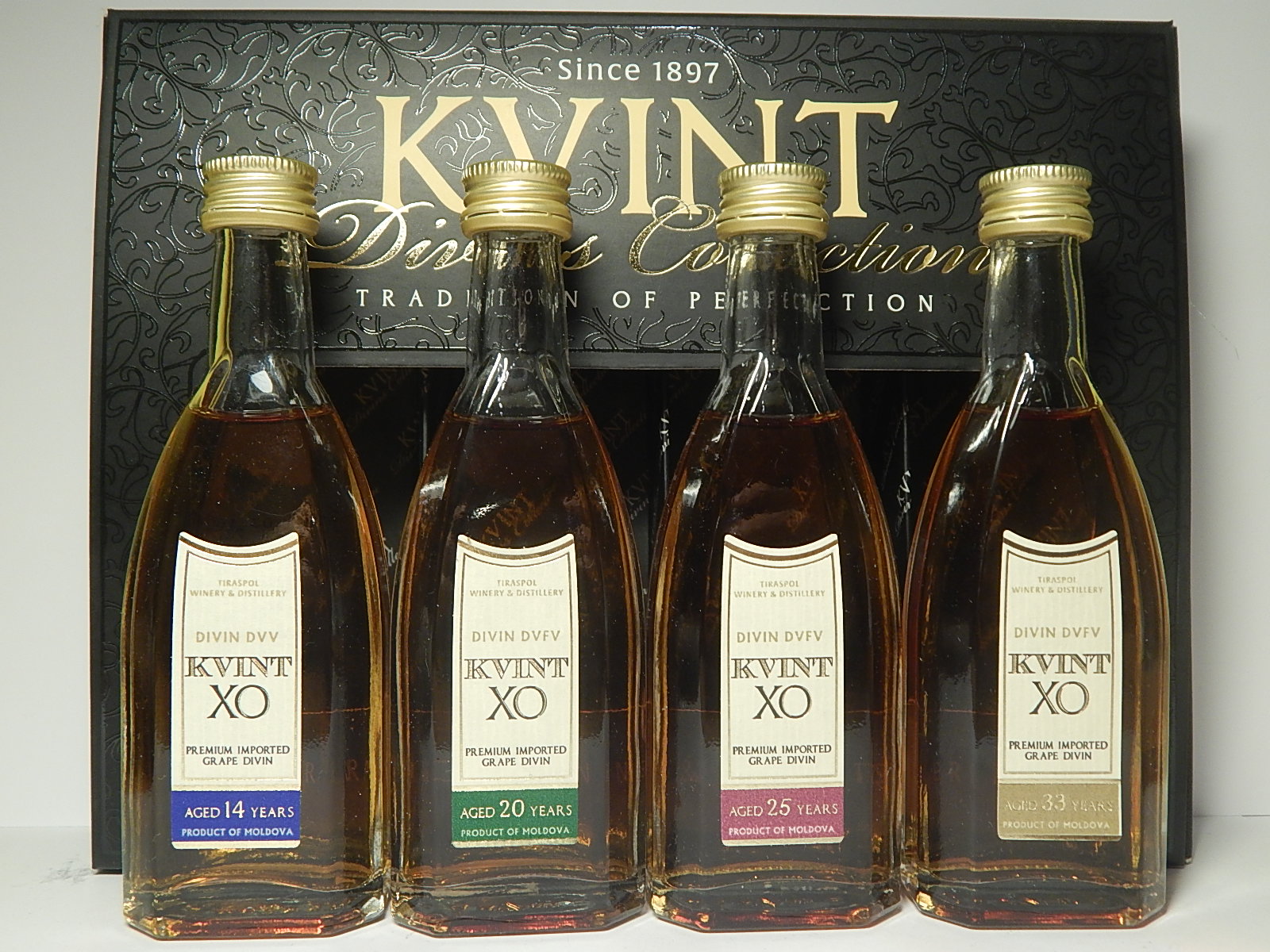 KVINT XO 14yo - 20yo - 25yo - 33yo Brandy "Moldavia"