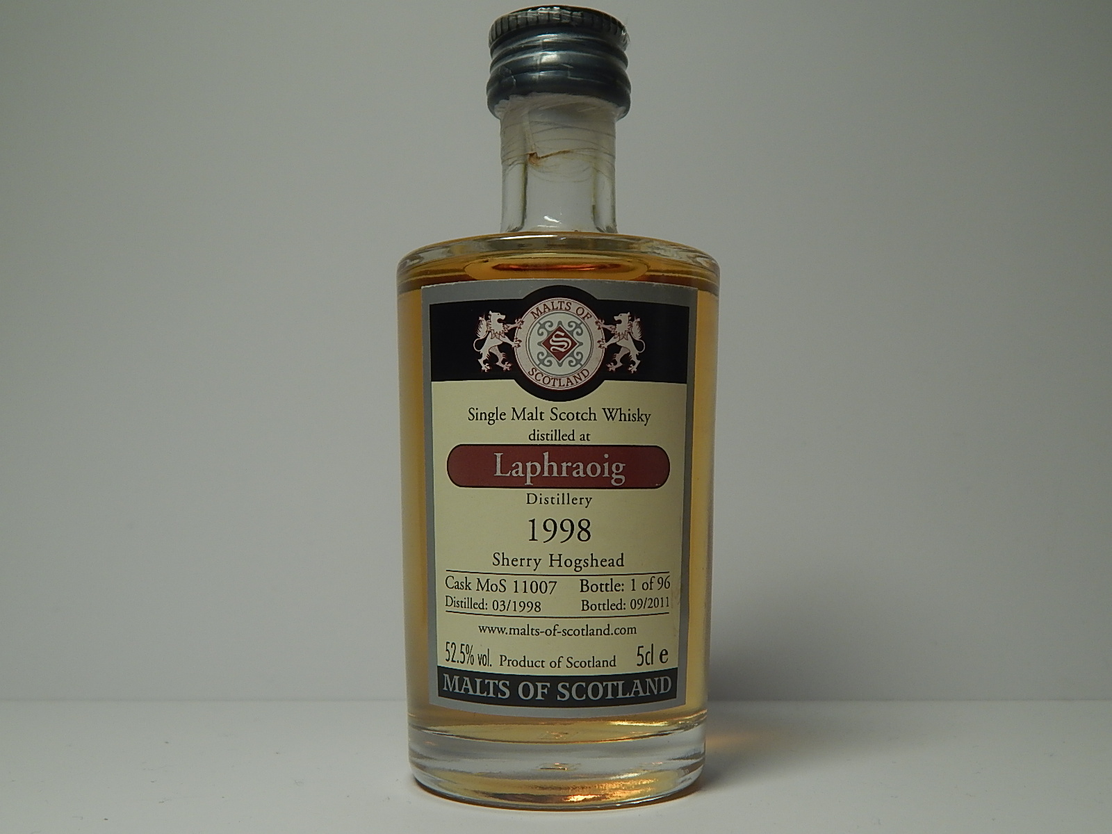 SMSW Sherry Hogshead 13yo 1998-2011 "Malts of Scotland" 5cle 52,5%vol.