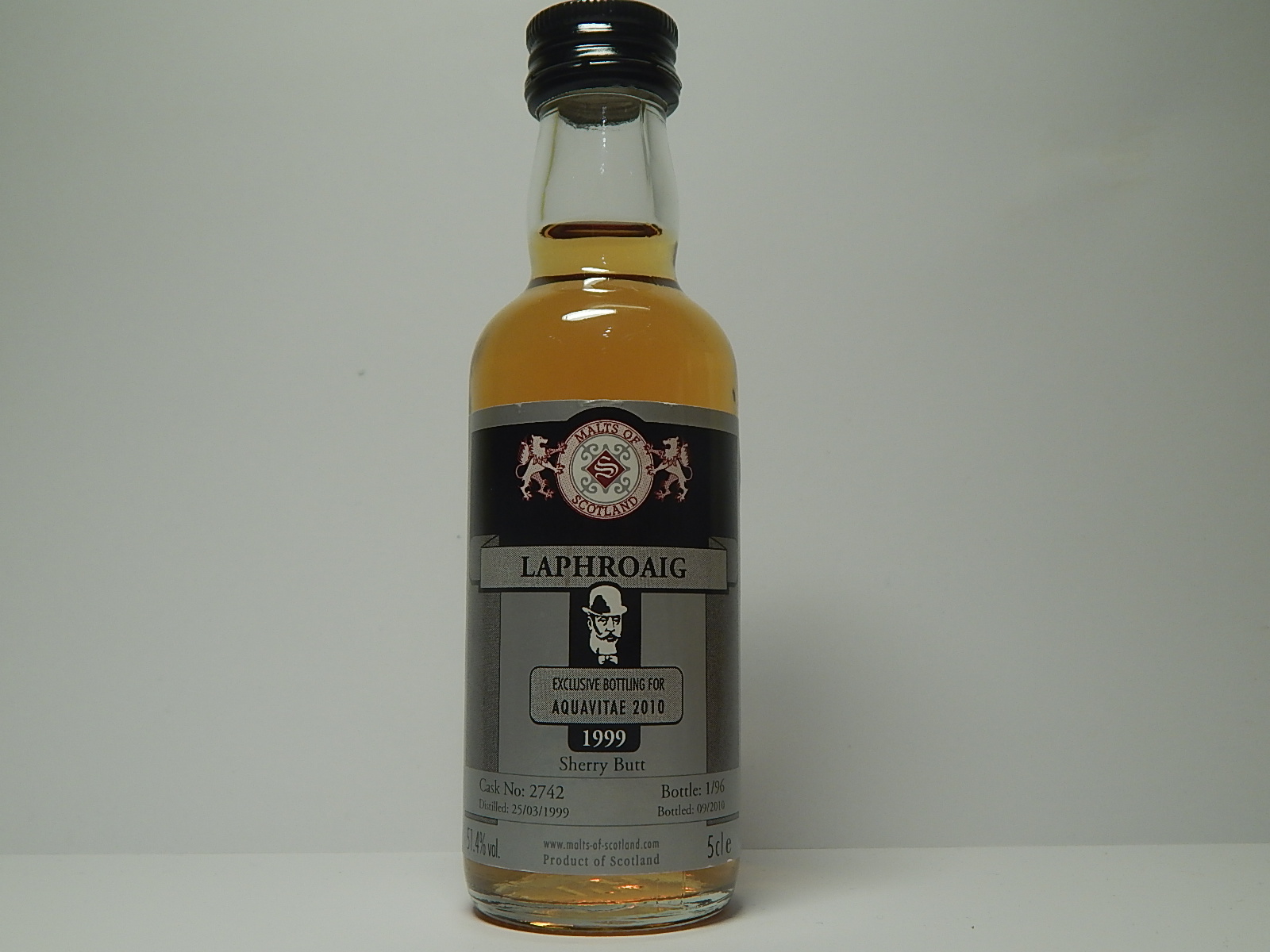 Aquavite 2010 SMSW Sherry Butt 11yo 1999-2010 "Malts of Scotland" 5cle 51,4%vol.