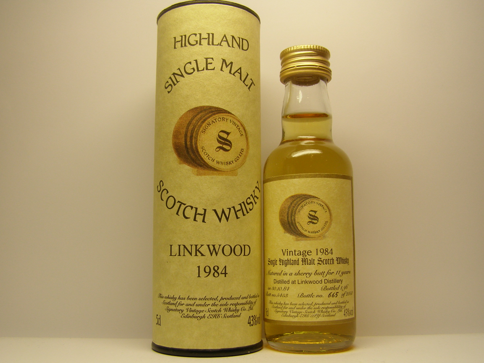 SHMSW 11yo 1984-1996 "Signatory" 5cl 43%vol