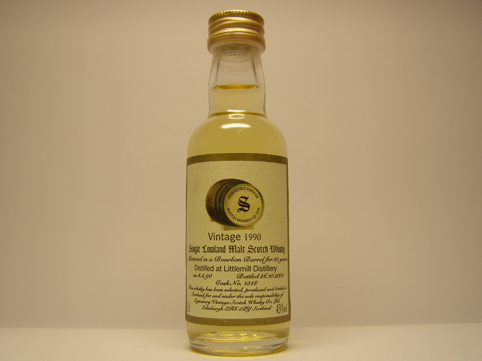 SLMSW 10yo 1990-2000 "Signatory" 5cl 43%vol