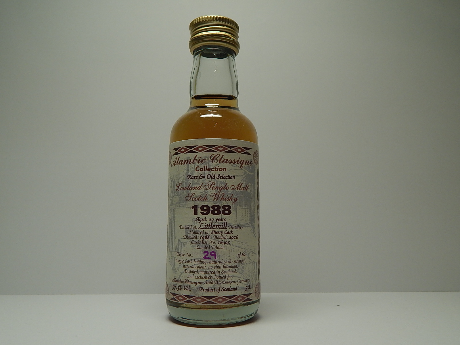 LSMSW 27yo 1988-2016 "Alambic Classique" 5cl. 57,3%Vol.