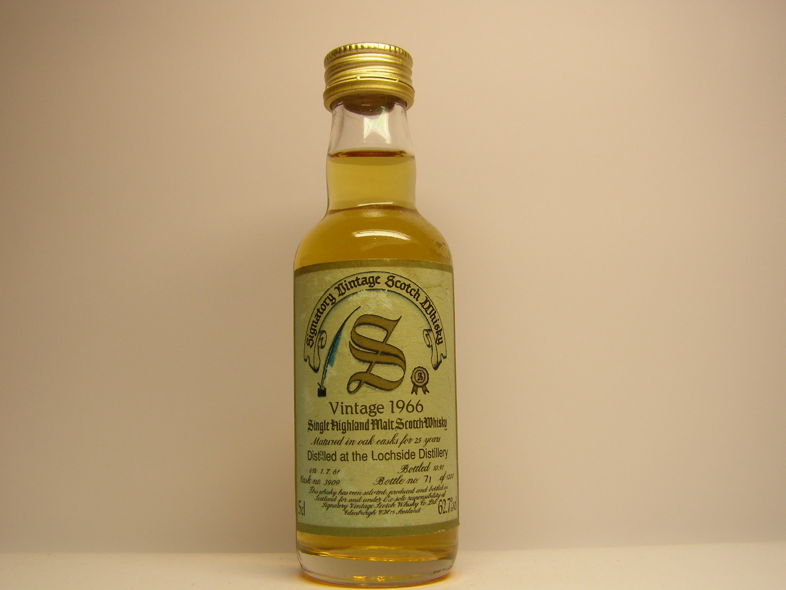 SHMSW 25yo 1966-1991 "Signatory" 5cl 62,7%vol