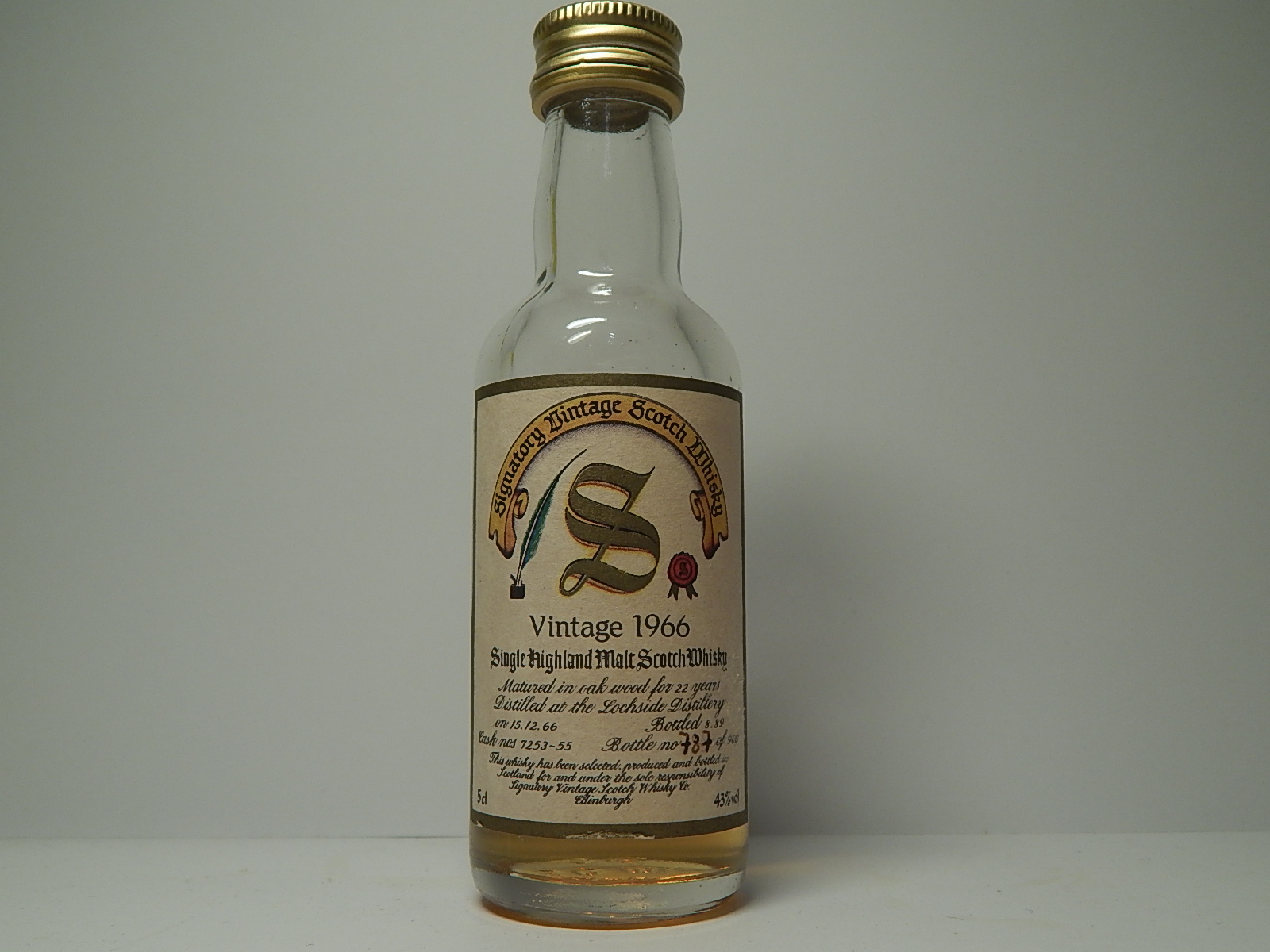 SHMSW 22yo 1966-1989 "Signatory" 5cl 43%vol