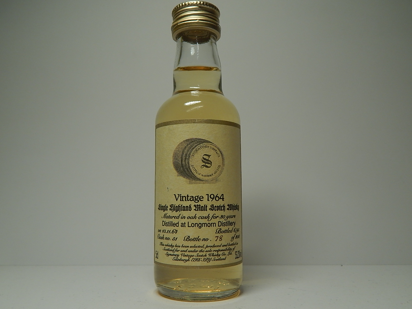 SHMSW 30yo 1964-1995 "Signatory" 5cl 53,2%vol