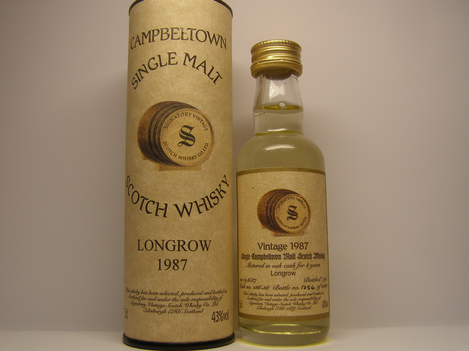 SCMSW 8yo 1987-1995 "Signatory" 5cl 43%vol