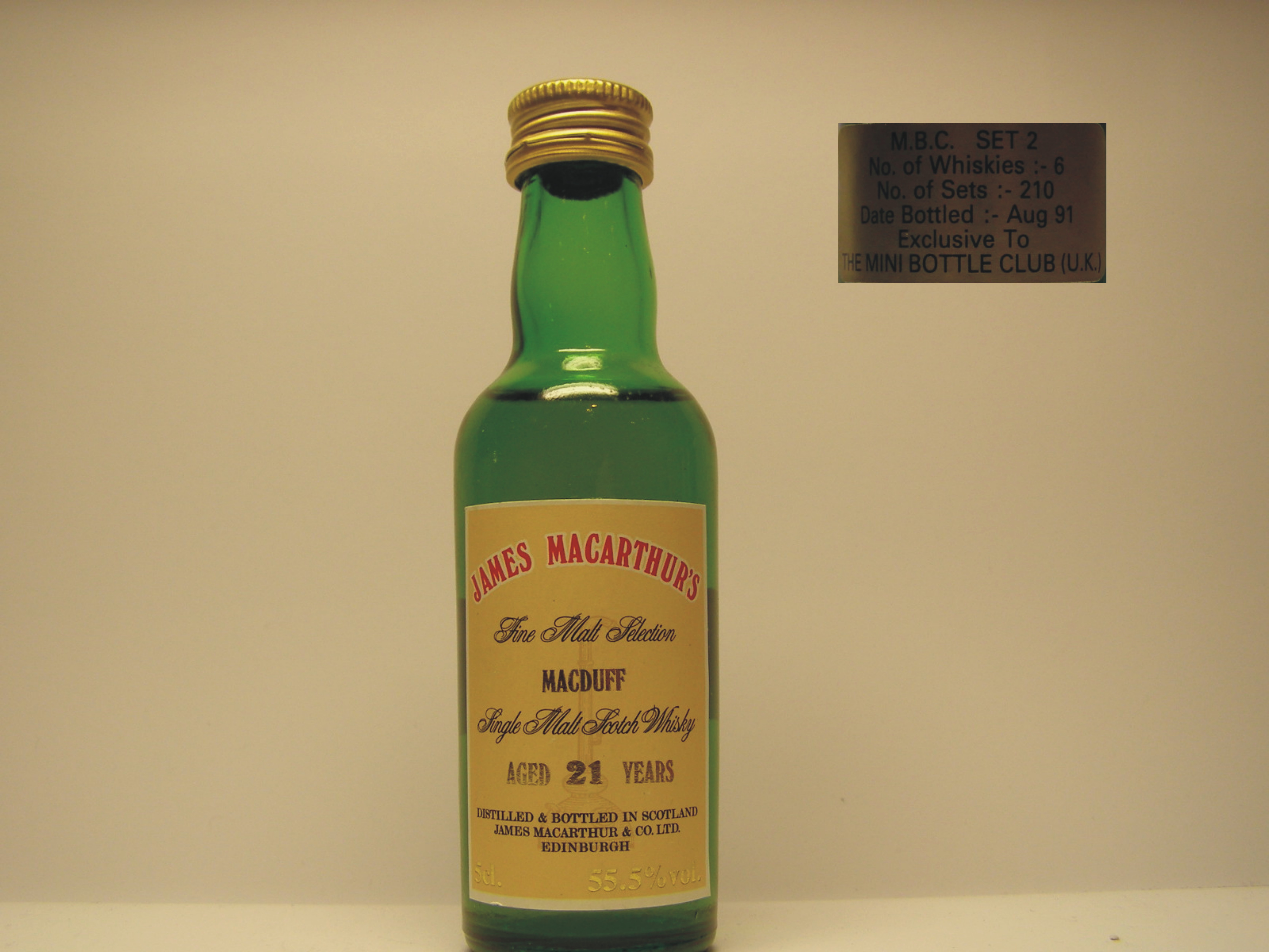 SMSW 21yo "James MacArthur´s" 5cl. 55,5%vol.