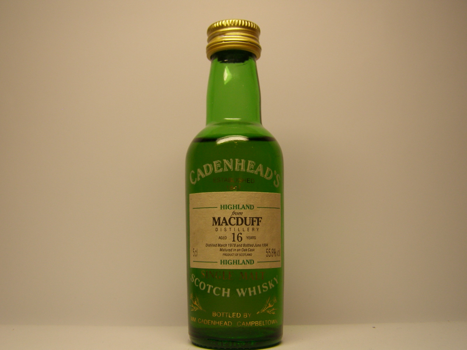 HSMSW 16yo 1978-1994 "Cadenhead´s" 5cl 55,8vol