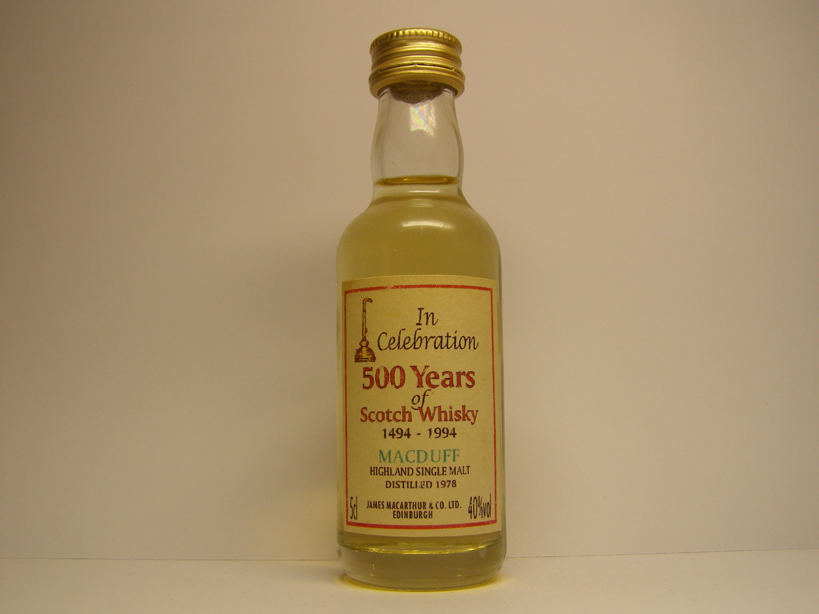 HSMSW 1978 In Celebration "James MacArthur´s" 5cl 40%vol