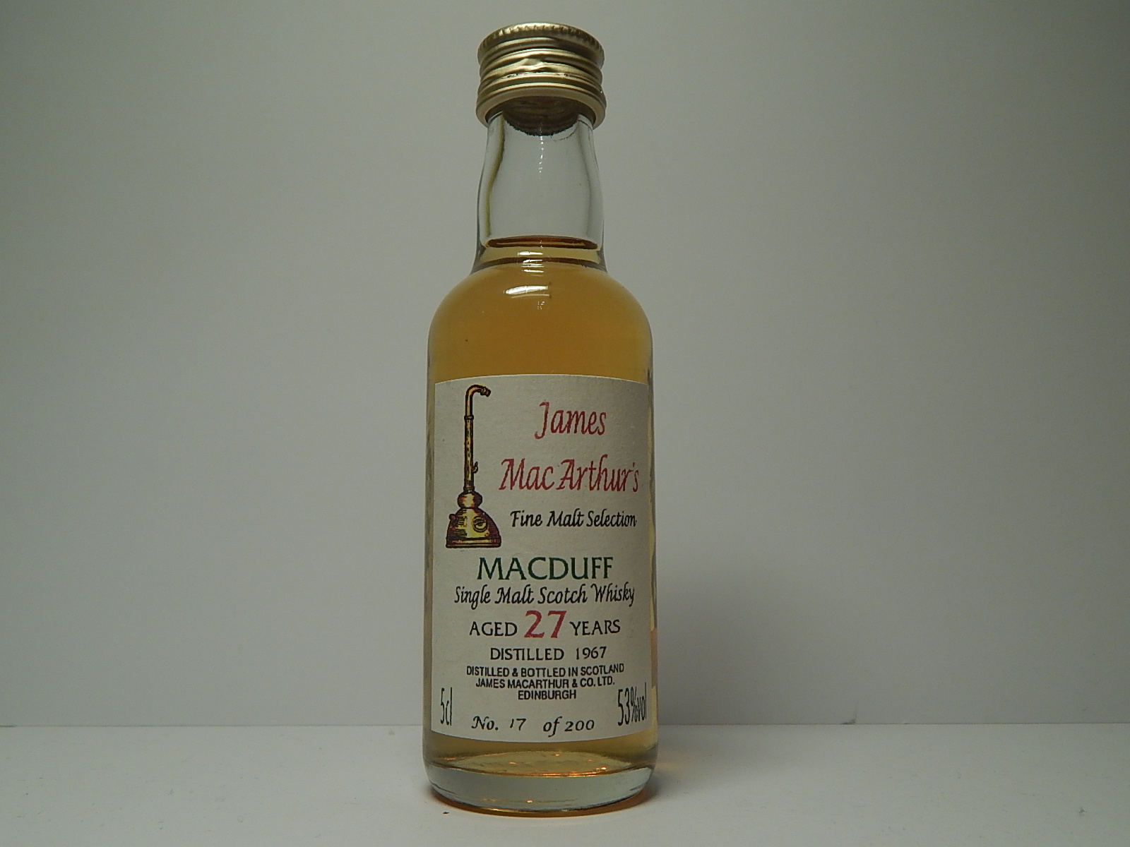 SMSW 27yo 1967 17/200 "James MacArthur´s" 5cl 53%vol