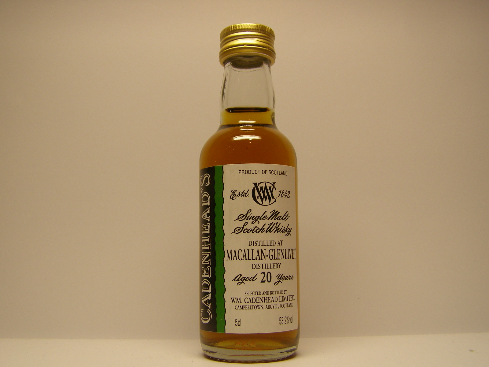 SMSW 20yo "Cadenhead´s" 5cl 53,2%vol