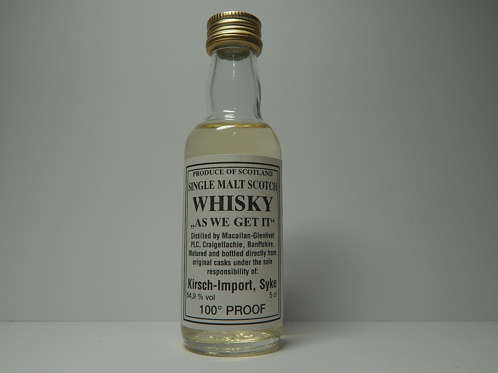 "AS WE GET IT" SMSW "Kirsch-Import" 5cl 54,9%vol 100´PROOF 