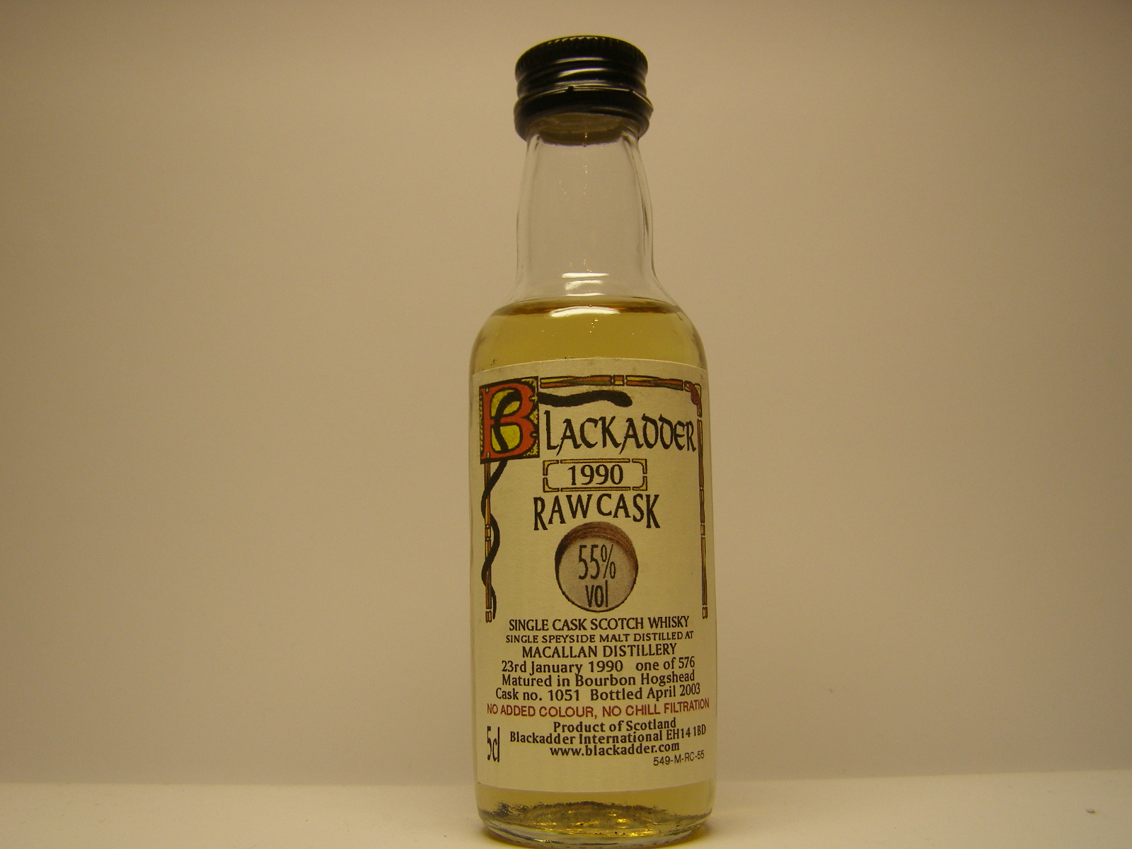 SCSW SSM 1990-2003 "Blackadder" 5cl 55%vol 