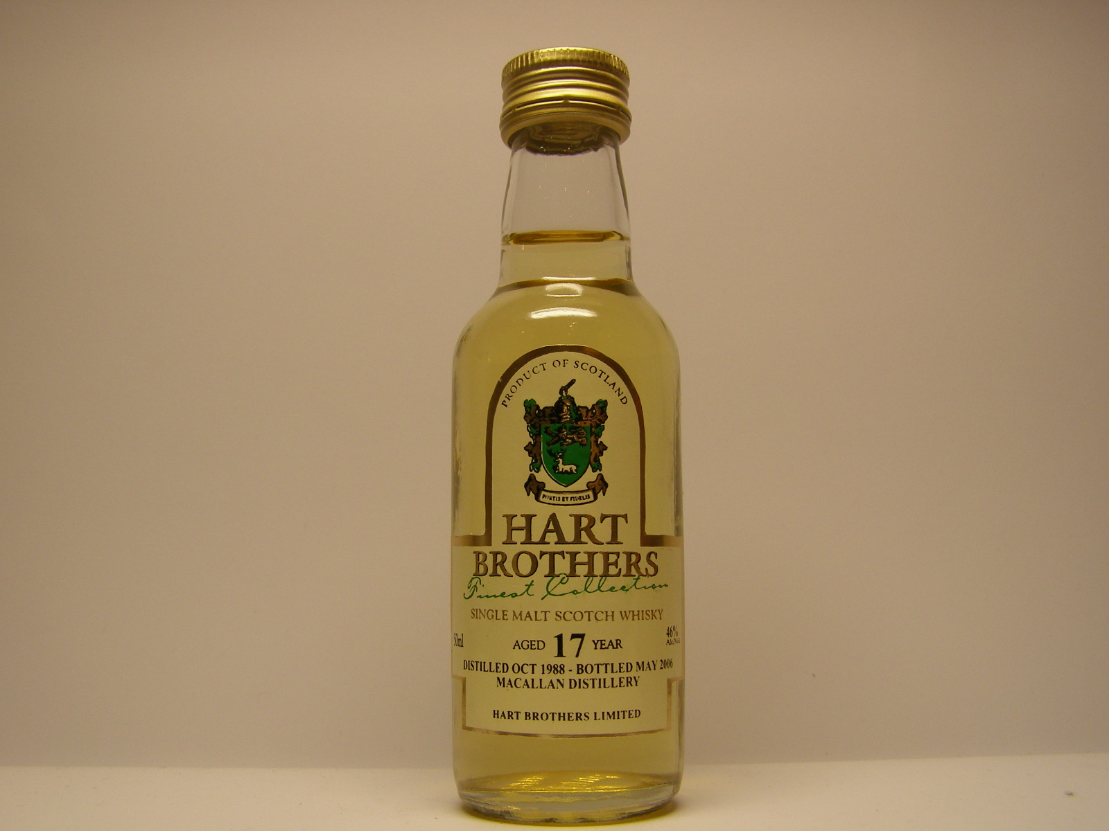 SMSW 17yo 1880-2006 "Hart Brothers" 50ml 46%Alc/Vol. 