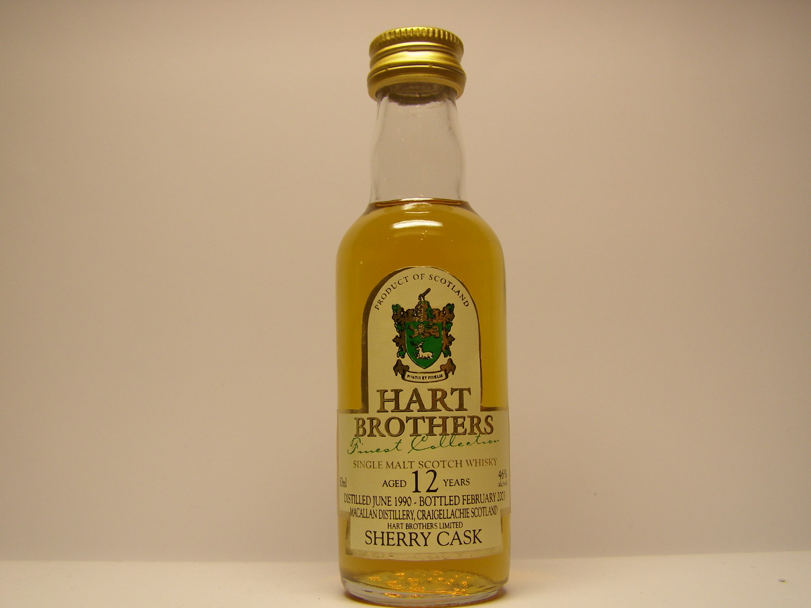 SMSW 12yo 1990-2003 "Hart Brothers" 50ml 46%Alc/Vol.