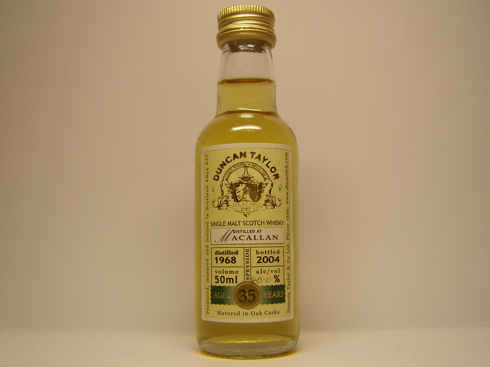 SSMSW 35yo 1968-2004 "Duncan Taylor" 50ml alc/vol 40%