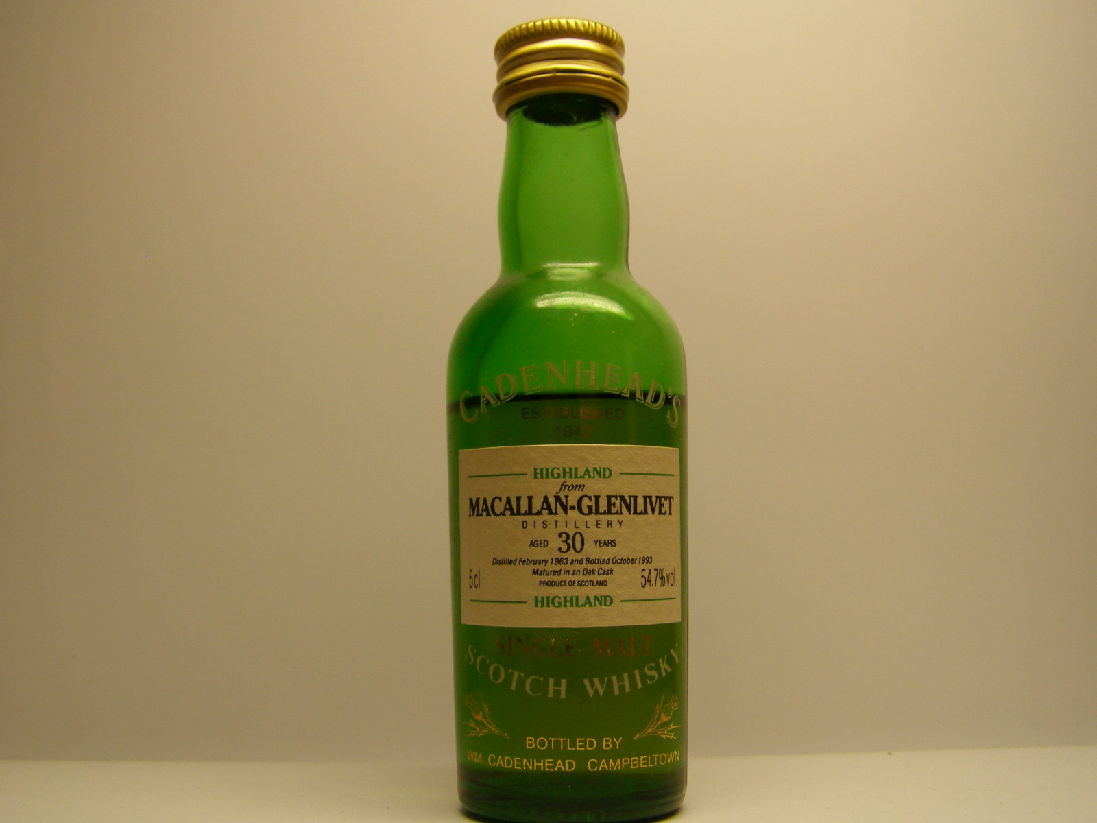 HSMSW 30yo 1963-1993 "Cadenhead´s" 5cl 54,7%vol