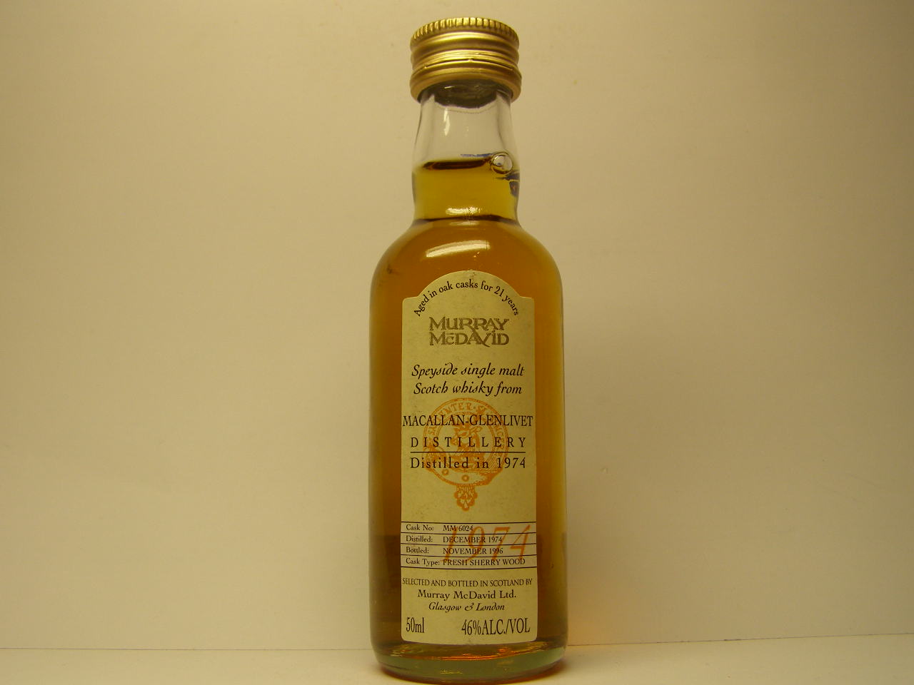 Glenlivet SSMSW 21yo 1974-1996 "Murray McDavid" 50ml 46%ALC./VOL