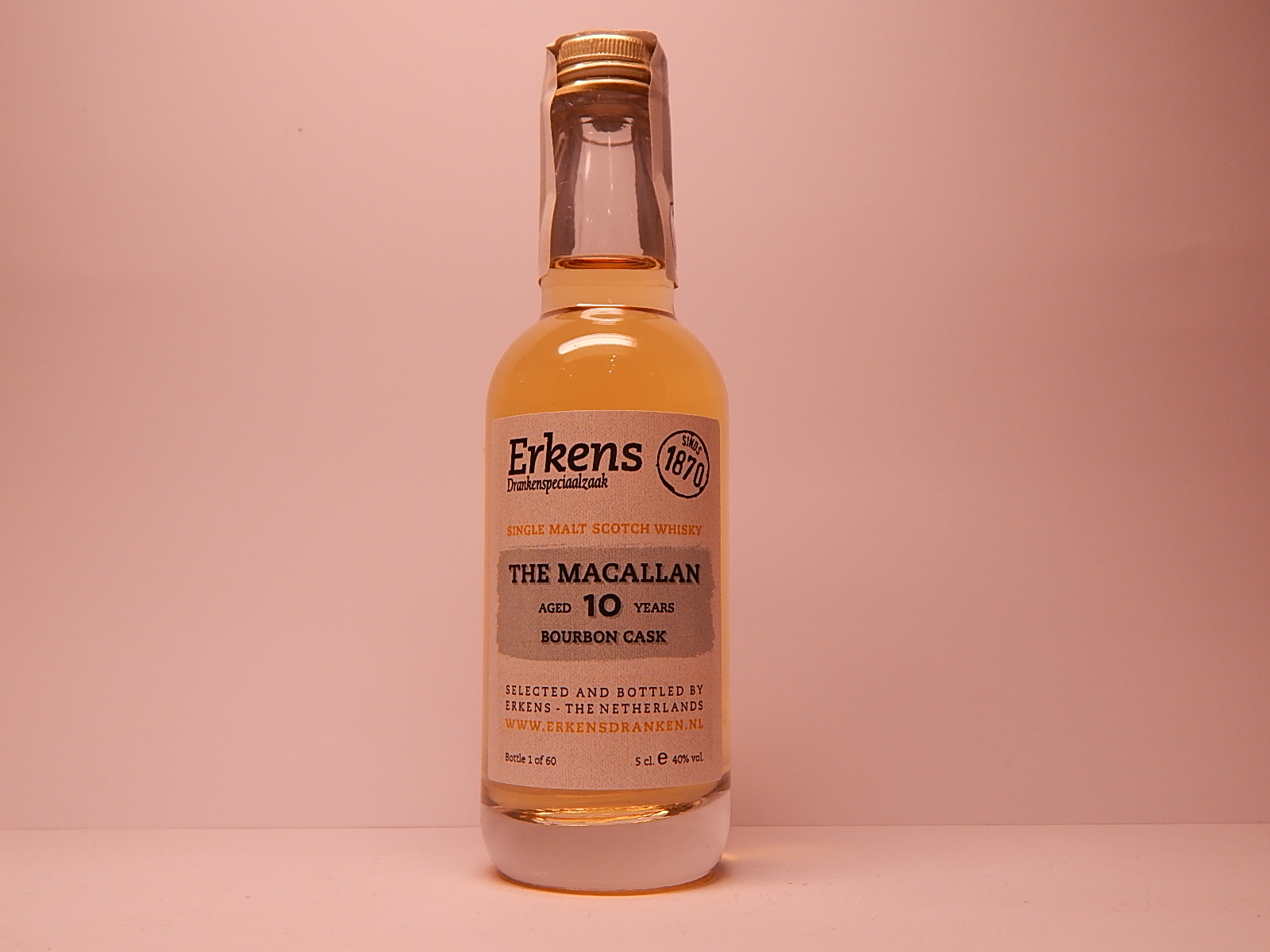 SMSW 10yo "Erkens whisky" 5cle 40%vol.