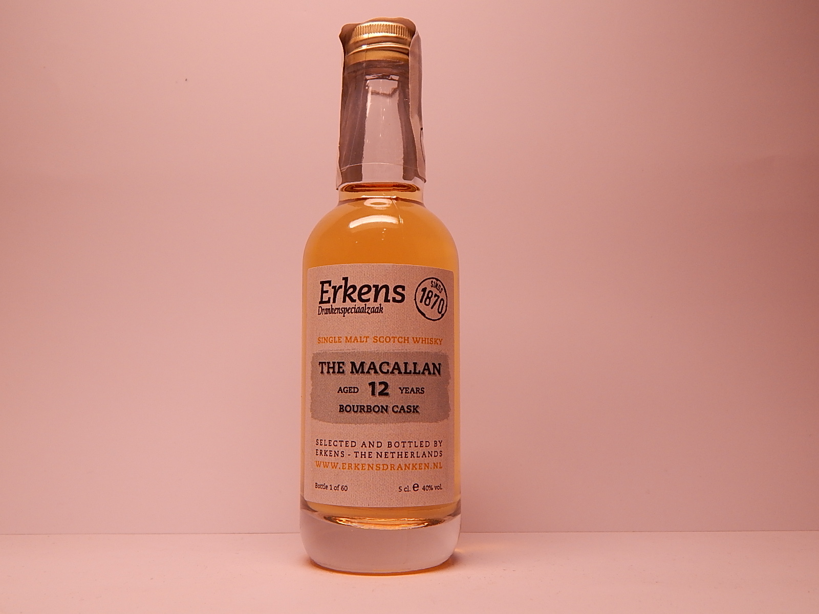 SMSW 12yo "Erkens whisky" 5cle 40%vol.